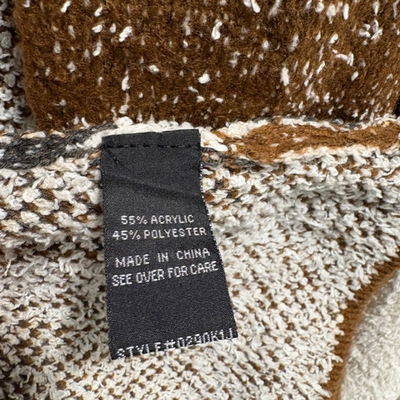 FORTUNE + IVY Long Open Front Brown Striped Cardigan - Picture 4 of 6